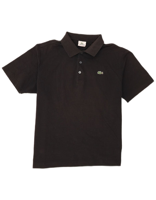 Męska koszulka polo z krótkim rękawem Lacoste, rozmiar 6, XL, czarna, bawełniana