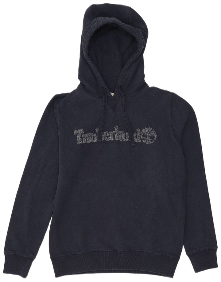 Męski sweter z kapturem i grafiką TIMBERLAND, średni granatowy, bawełniany
