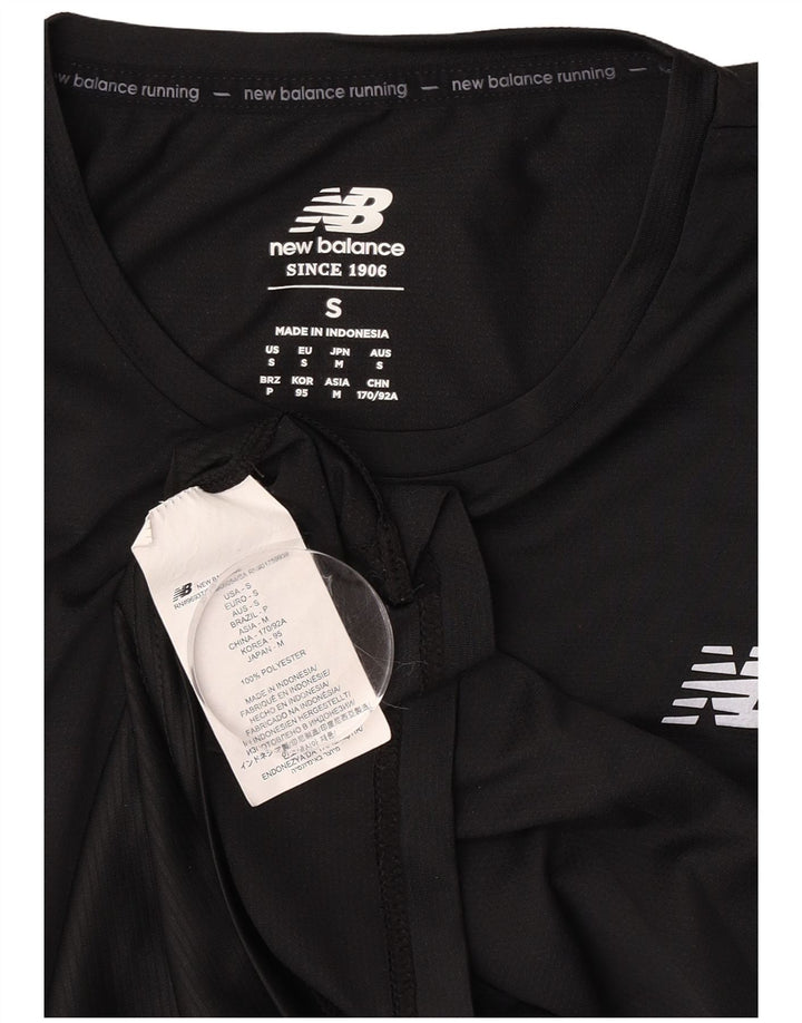 Męski T-shirt New Balance, mały, czarny poliester