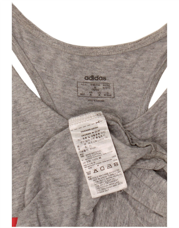 Damska kamizelka Adidas Graphic Top UK 12/14 Średnia szara bawełna