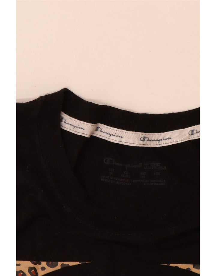 Damska koszulka z grafiką Champion Top UK 18 XL, czarna bawełna