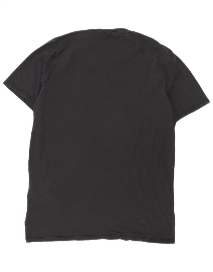 Męski T-shirt z grafiką Levi's, mały, czarny, bawełniany