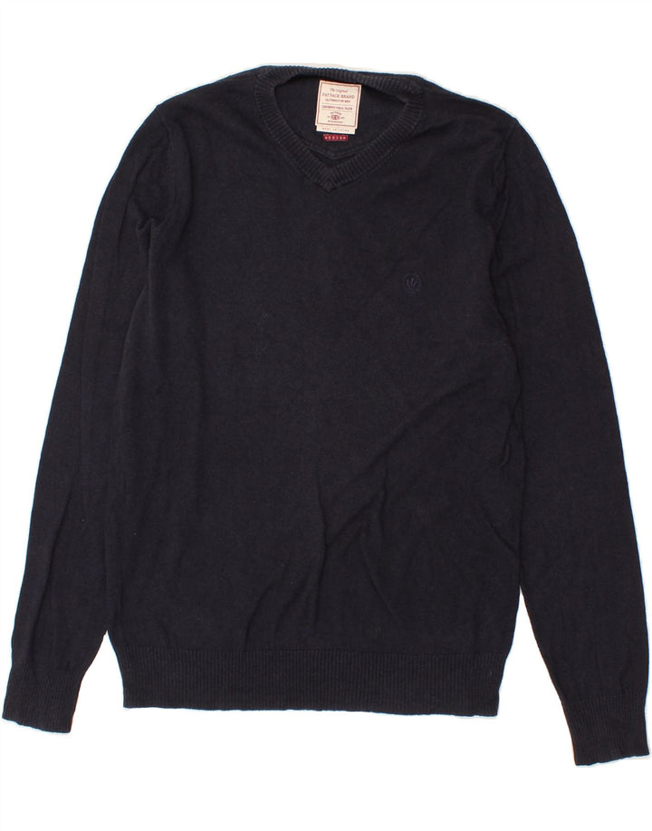 FAT FACE Mens V-Neck Jumper Sweater Medium Navy Blue Cotton Vintage Fat Face and Second-Hand Fat Face from Messina Hembry 