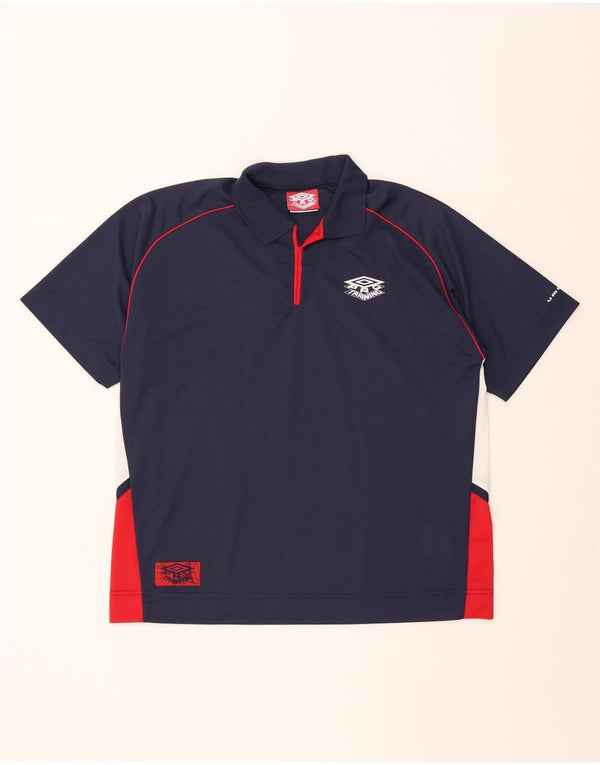 Męska koszulka polo Umbro UK 44/46 XL Granatowy poliester z blokami kolorów