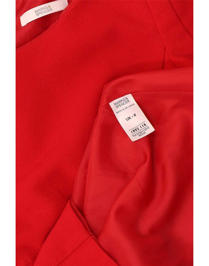 Marks & Spencer Damska sukienka płaszczowa UK 8, mała, czerwona, poliester