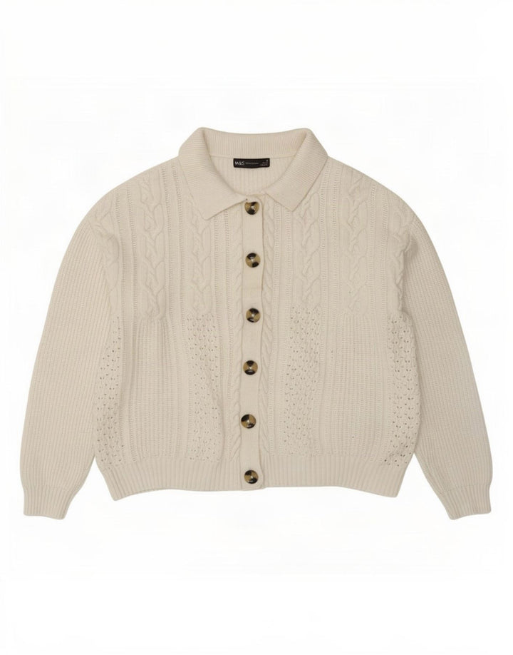 Sweter damski Marks & Spencer UK 14, średni, biały, wiskoza