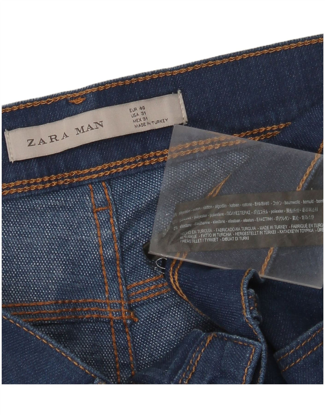 Jeansy męskie Zara Slim EU 40 Medium W31 L31 Granatowa bawełna