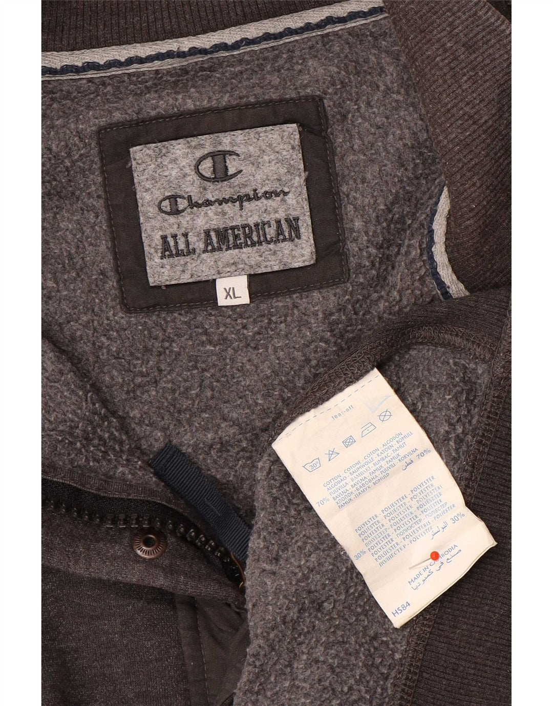 Męska bluza Champion z zamkiem 1/4 XL, szara bawełna