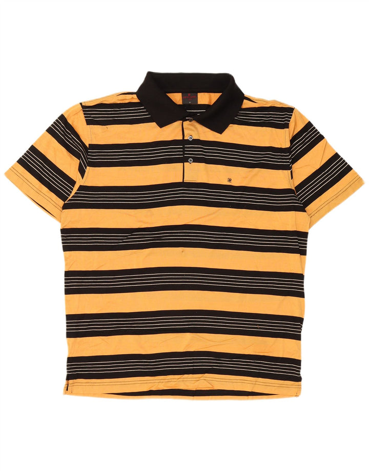 Męska koszulka polo Pierre Cardin, bawełniana w średnie żółte paski