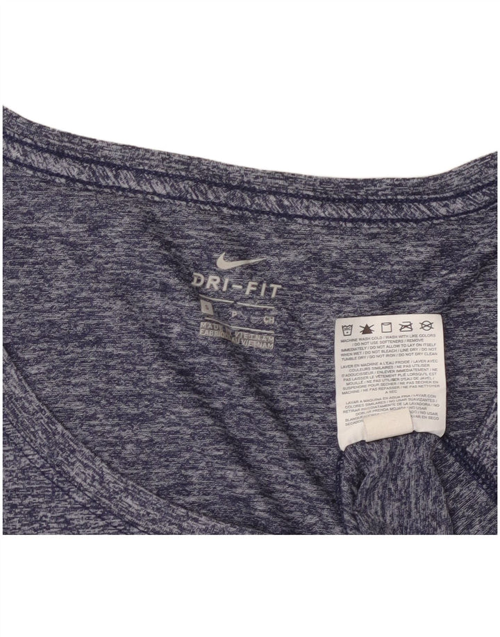 Damska koszulka Nike Dri Fit Top UK 10, mały, granatowy, nakrapiany poliester