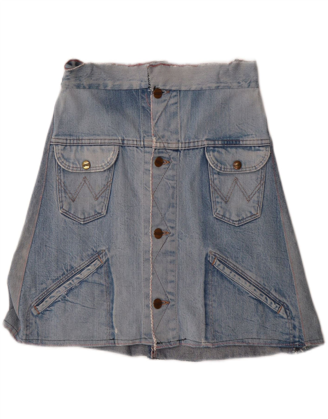 WRANGLER Womens Denim Skirt W28 Medium Blue Vintage Wrangler and Second-Hand Wrangler from Messina Hembry 