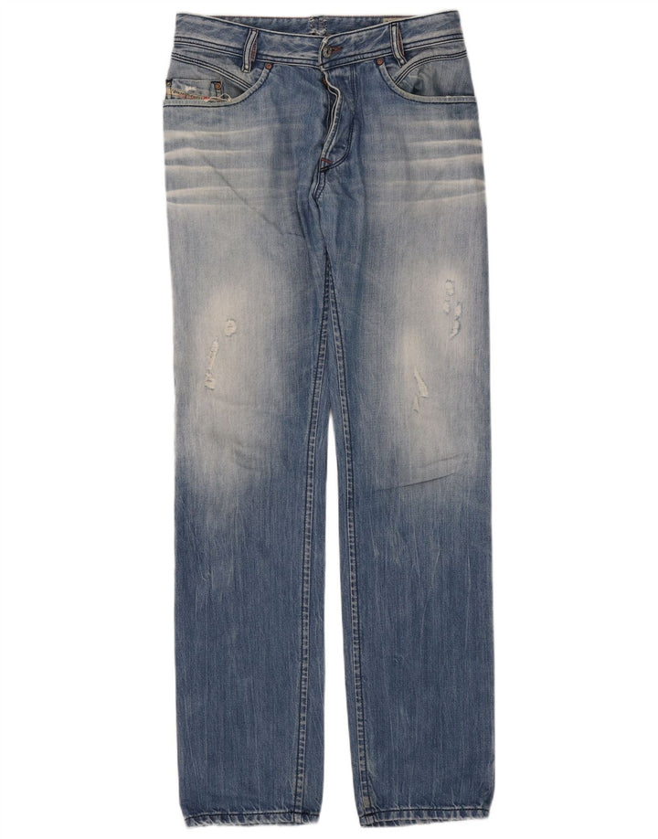 Diesel Męskie Iakop Distressed Slim Jeans W33 L34 Niebieskie bawełniane