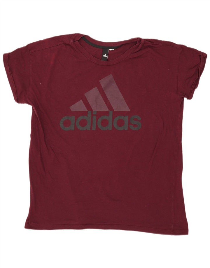 Męska koszulka z grafiką Adidas, duża, bordowa