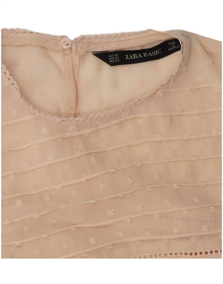 Damska bluzka oversize typu oversize bez rękawów ZARA UK 6 XS, beżowa