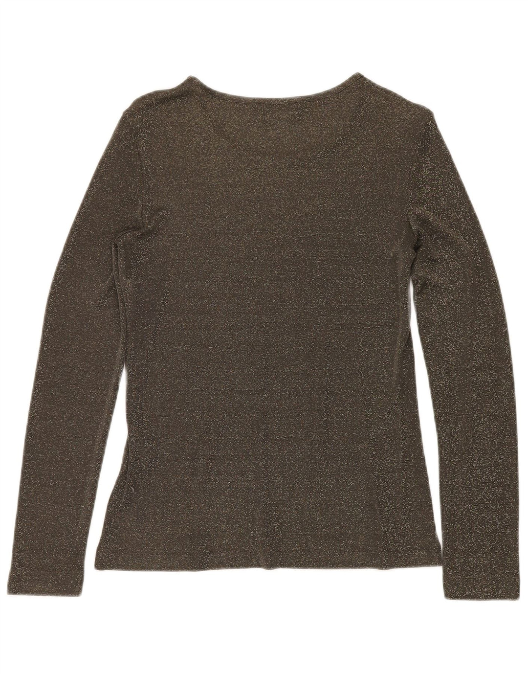 Top damski VINTAGE z długim rękawem UK 12, średnio zielona, nakrapiana wiskoza