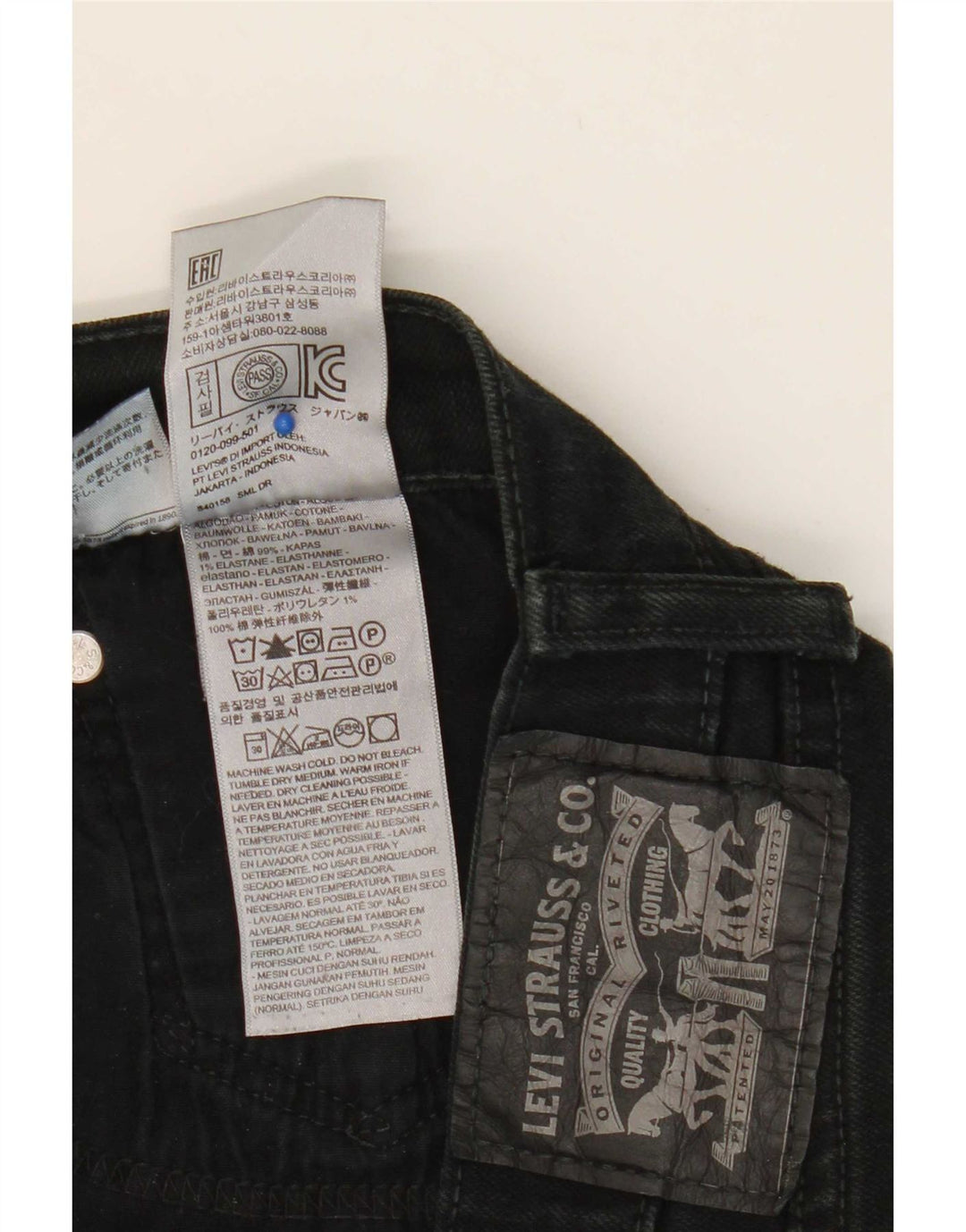Męskie dżinsy Levi's W36 L25 Czarna bawełna