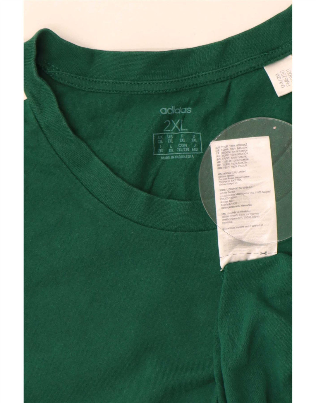 Adidas Męska koszulka Top 2XL Zielona bawełna