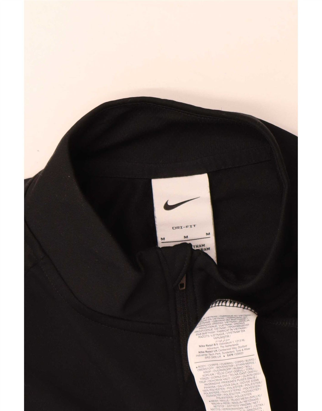 Męski dres Nike Dri Fit z zamkiem błyskawicznym na szyi, średni czarny poliester