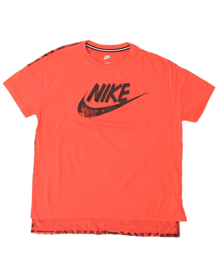 Męski T-shirt z grafiką NIKE, XL, czerwony, bawełniany