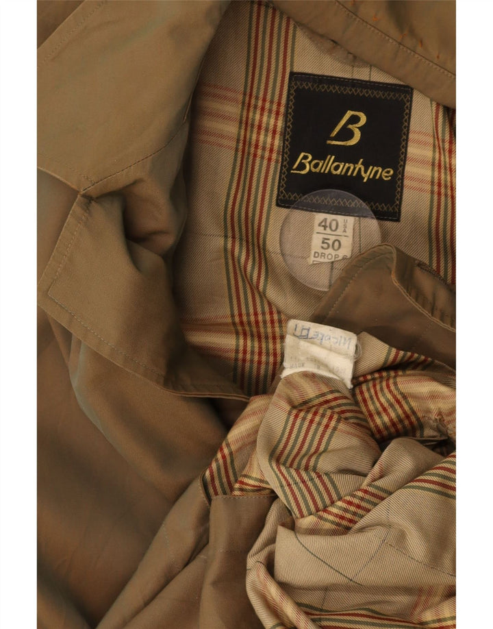 BALLANTYNE Mens Overcoat UK 40 Large Beige Cotton