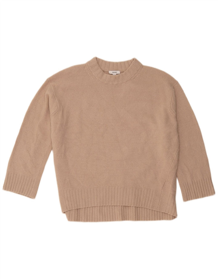 Damski sweter oversize Reiss z okrągłym dekoltem UK 10 Small Beżowa wełna