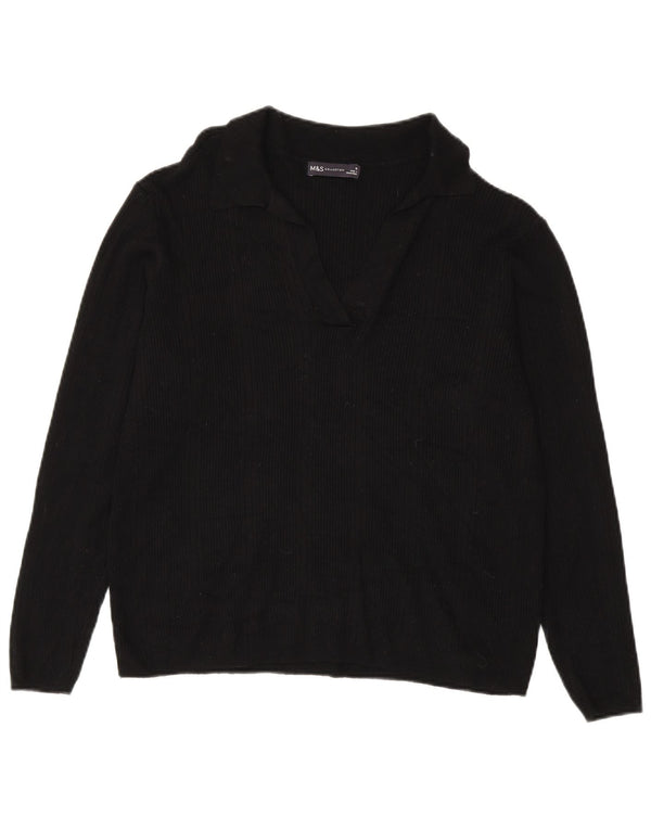 Damski sweter polo Marks & Spencer UK 18 XL, czarna wiskoza