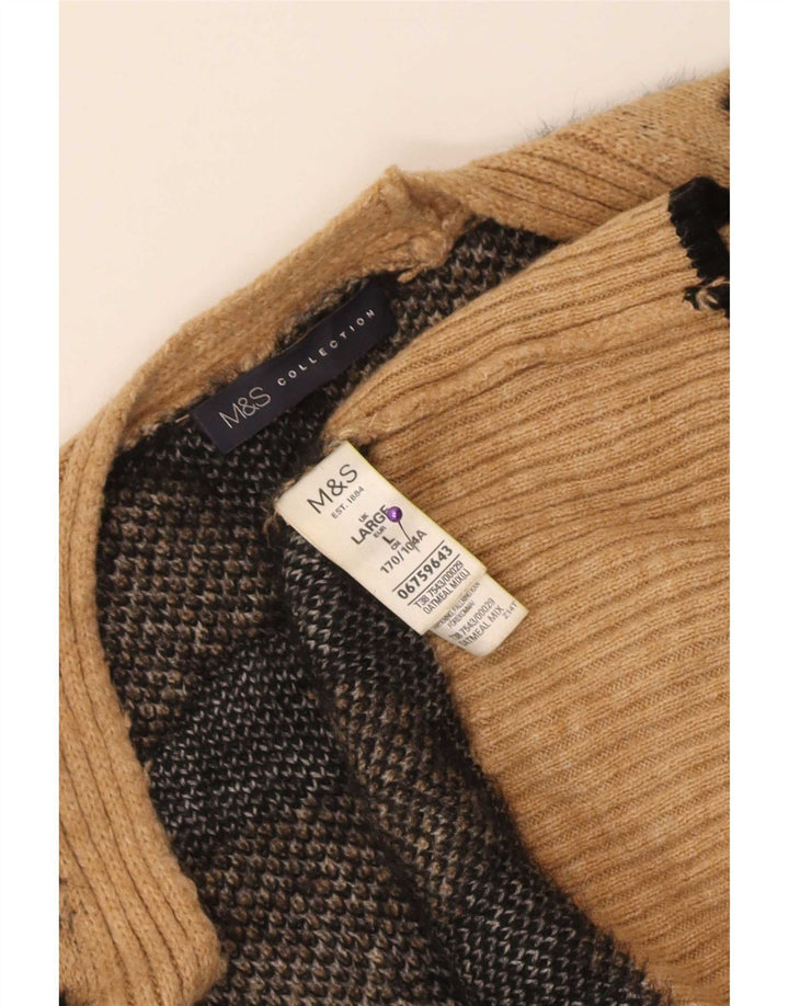 Marks & Spencer Damski sweter oversize UK 16, duży, beżowy