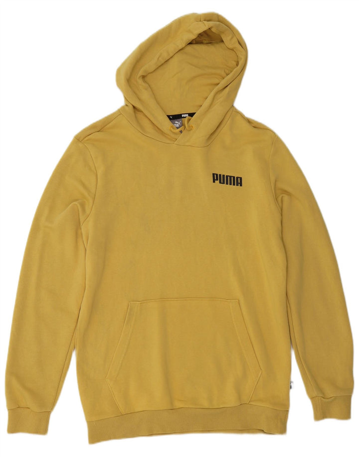 Męski sweter z kapturem Puma, mały, żółty, bawełniany