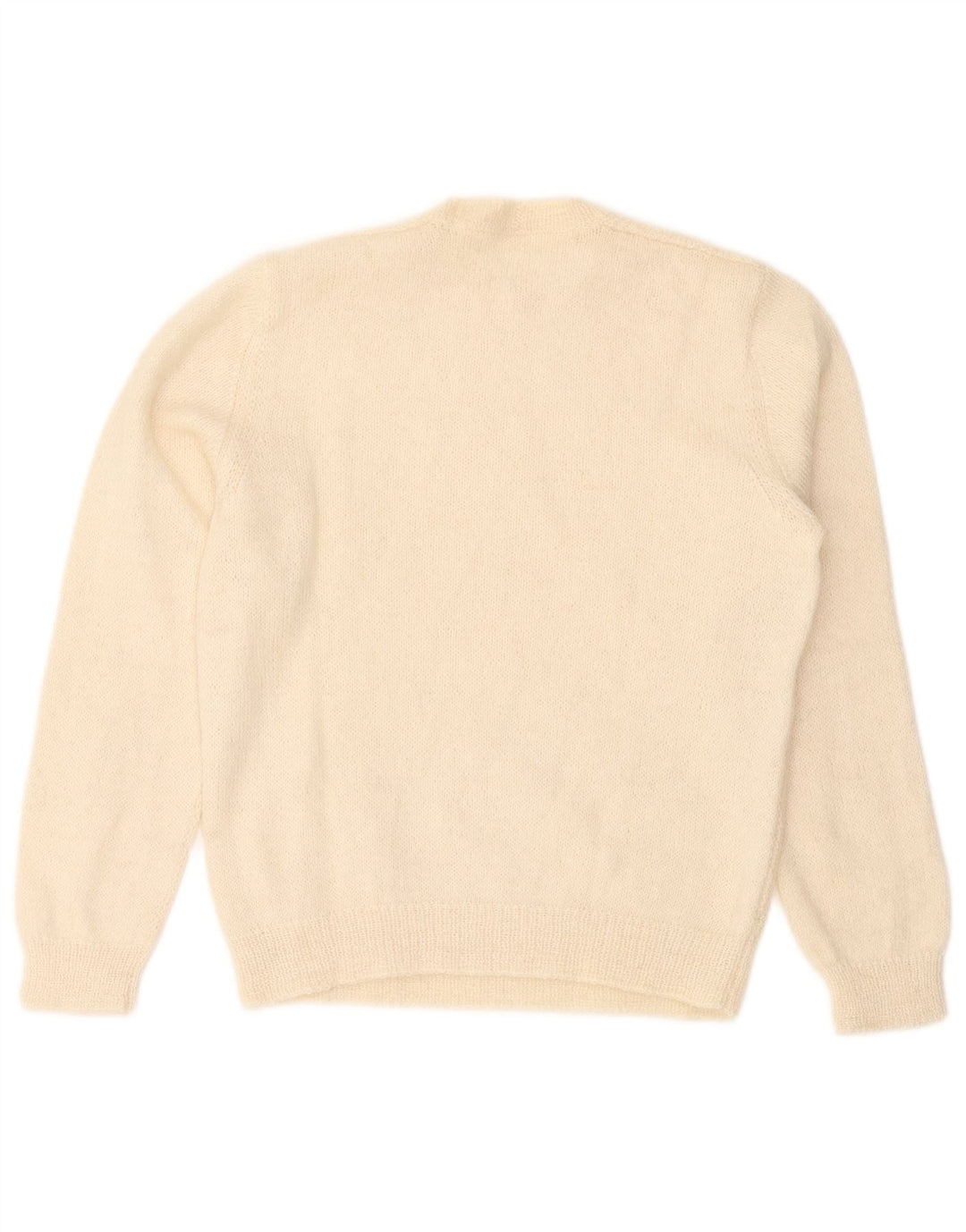Sweter damski w stylu vintage z okrągłym dekoltem UK 14, średni, w kolorze złamanej bieli