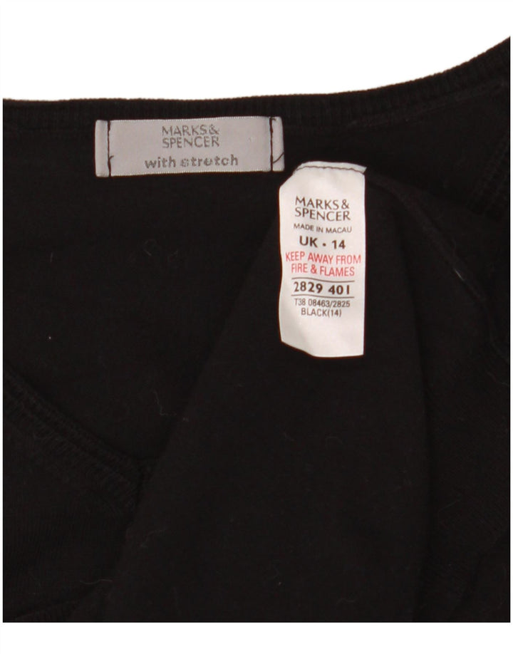 Marks & Spencer Damski sweter z dekoltem w kształcie litery V, UK 14, średni czarny
