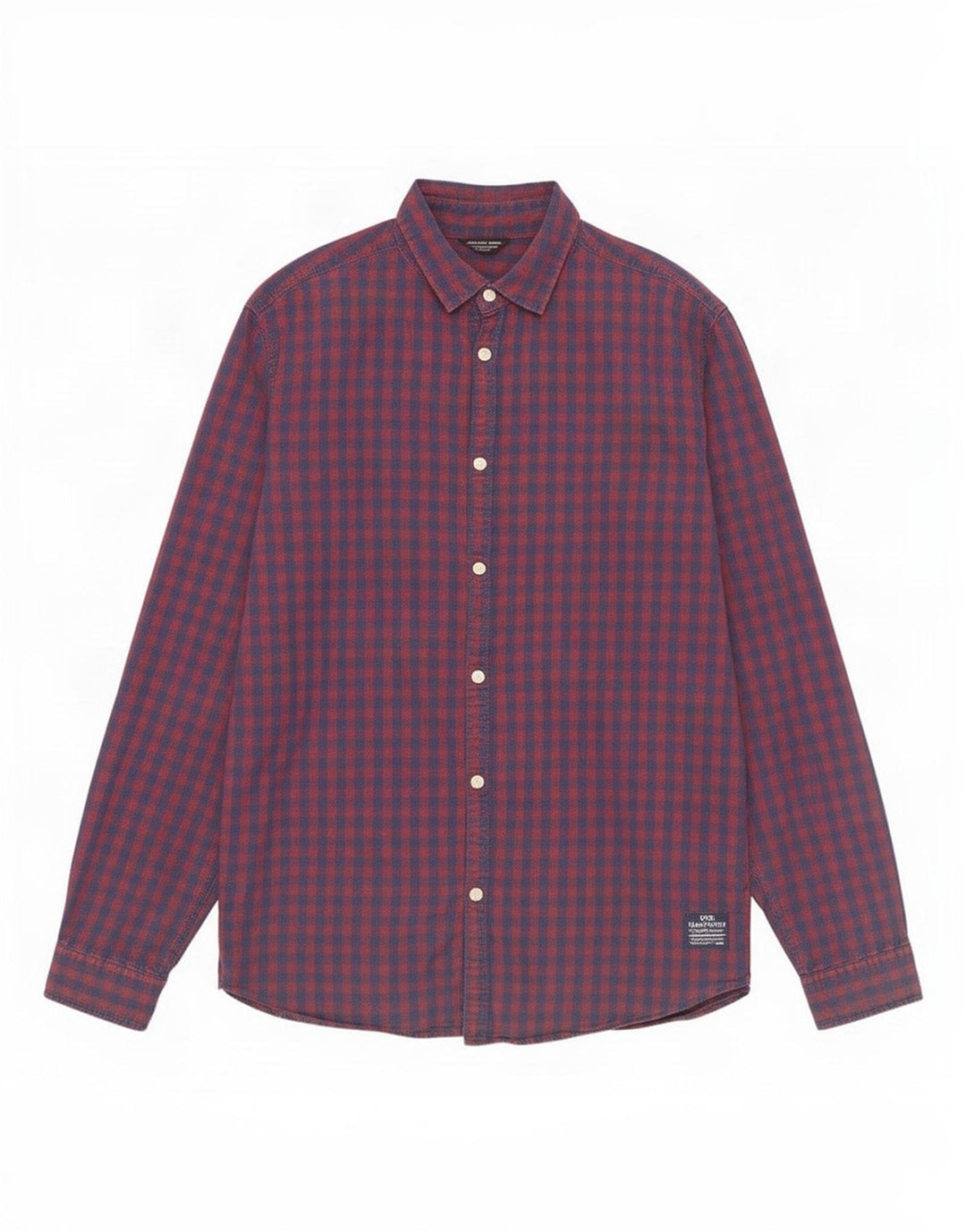 Koszula męska Jack & Jones, bawełniana kratka, średnia czerwona