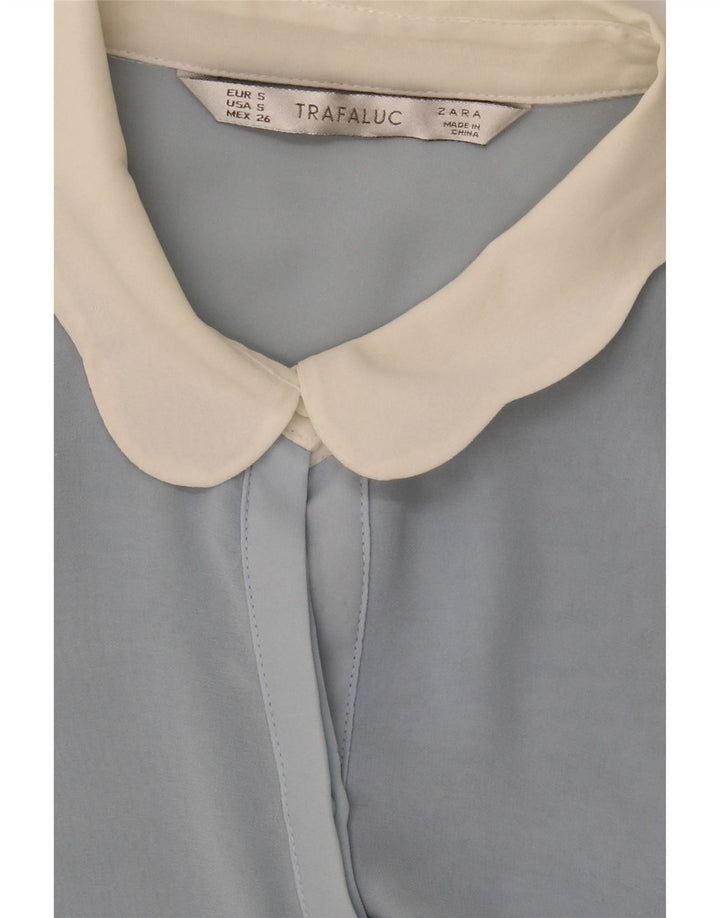 Damska bluzka koszulowa Zara UK 10 Small Blue Colorblock