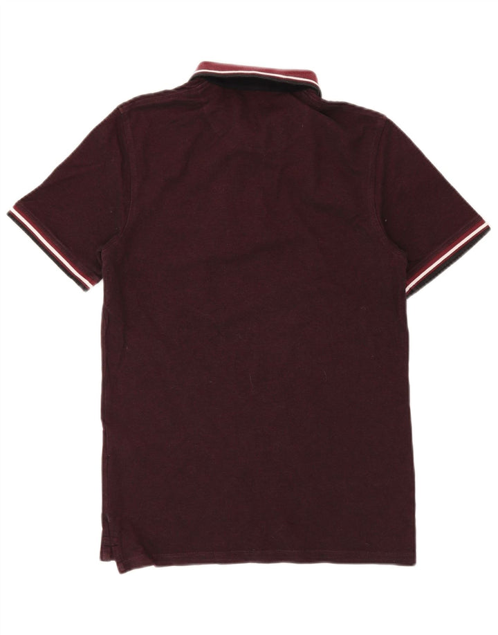 Męska koszulka polo JACK & JONES, średnia, bordowa bawełna