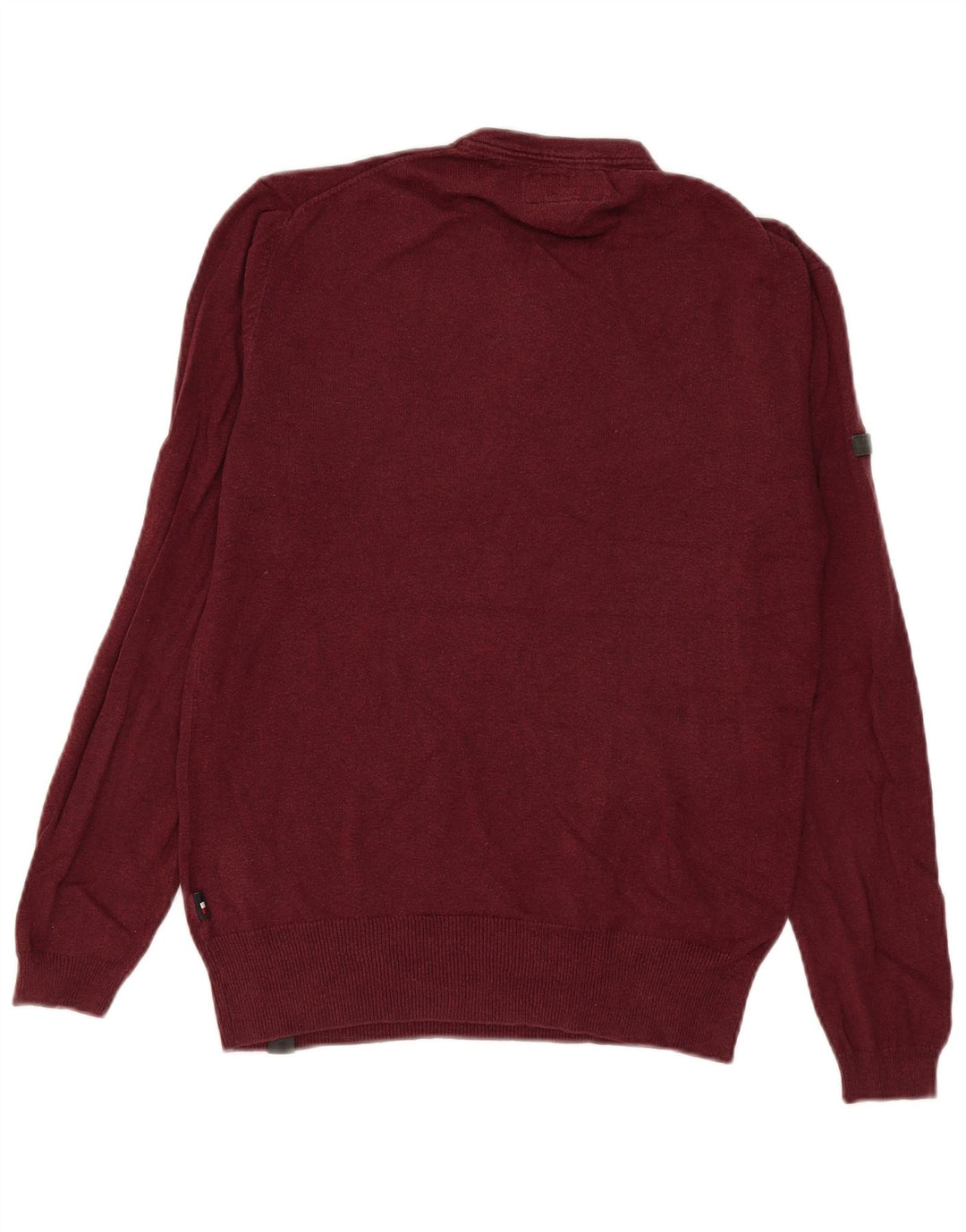 Męski sweter zapinany na guziki Superdry, mały, bordowy, bawełniany