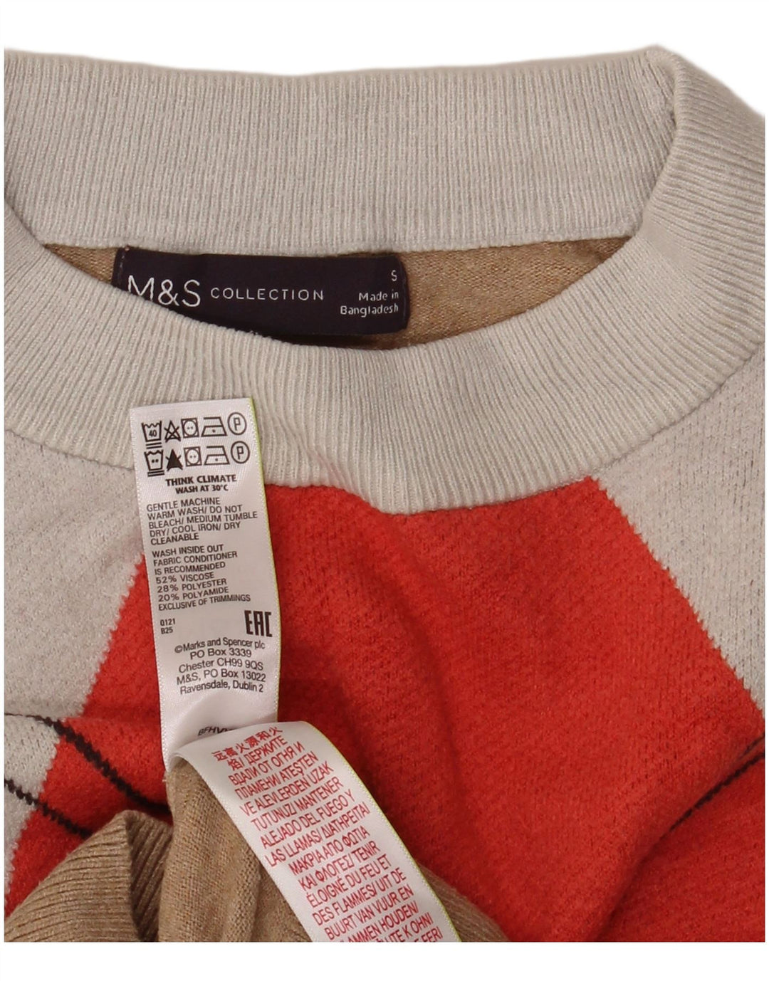 Marks & Spencer Damski sweter z okrągłym dekoltem, UK 10, mały, wielokolorowy