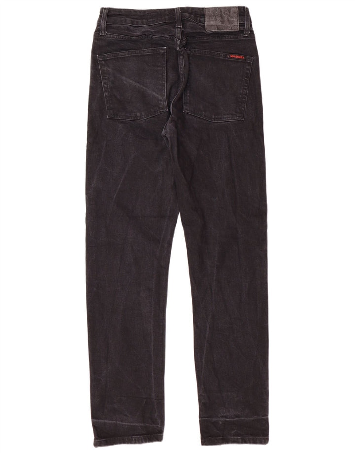 SUPERDRY Męskie proste dżinsy W30 L30 Czarna bawełna
