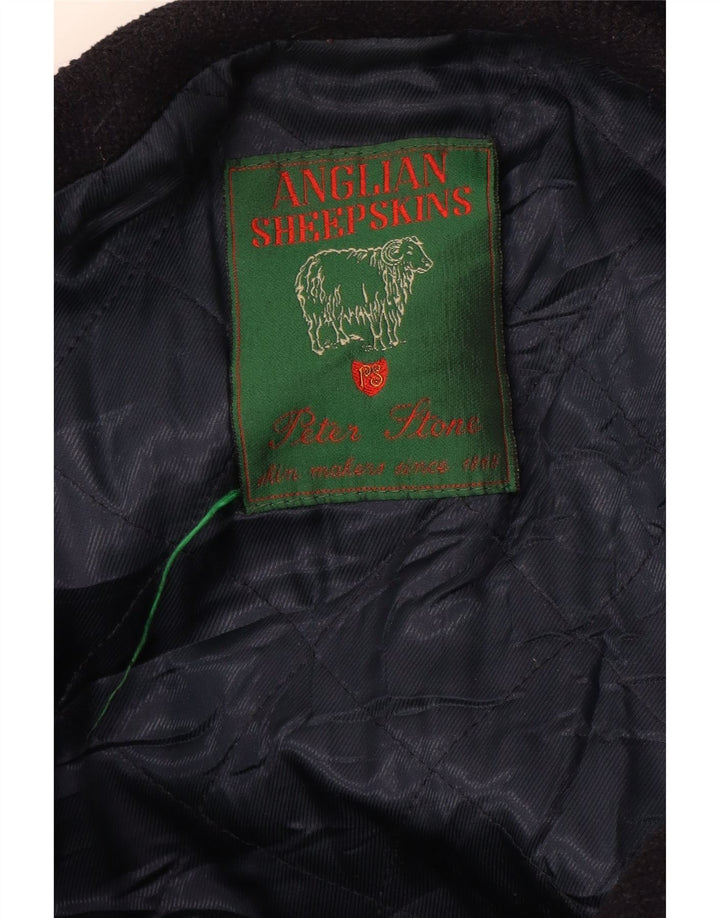 Vintage męski budrysówka z kapturem UK 42 XL granatowa wełna