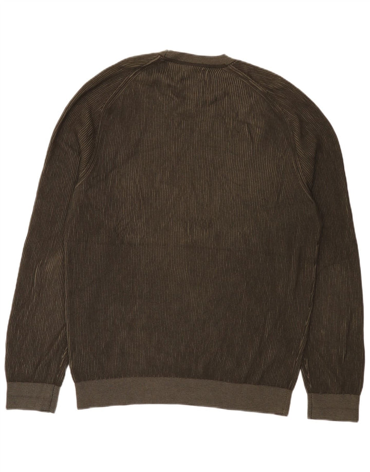Męski sweter Massimo Dutti z okrągłym dekoltem XL, bawełniany khaki