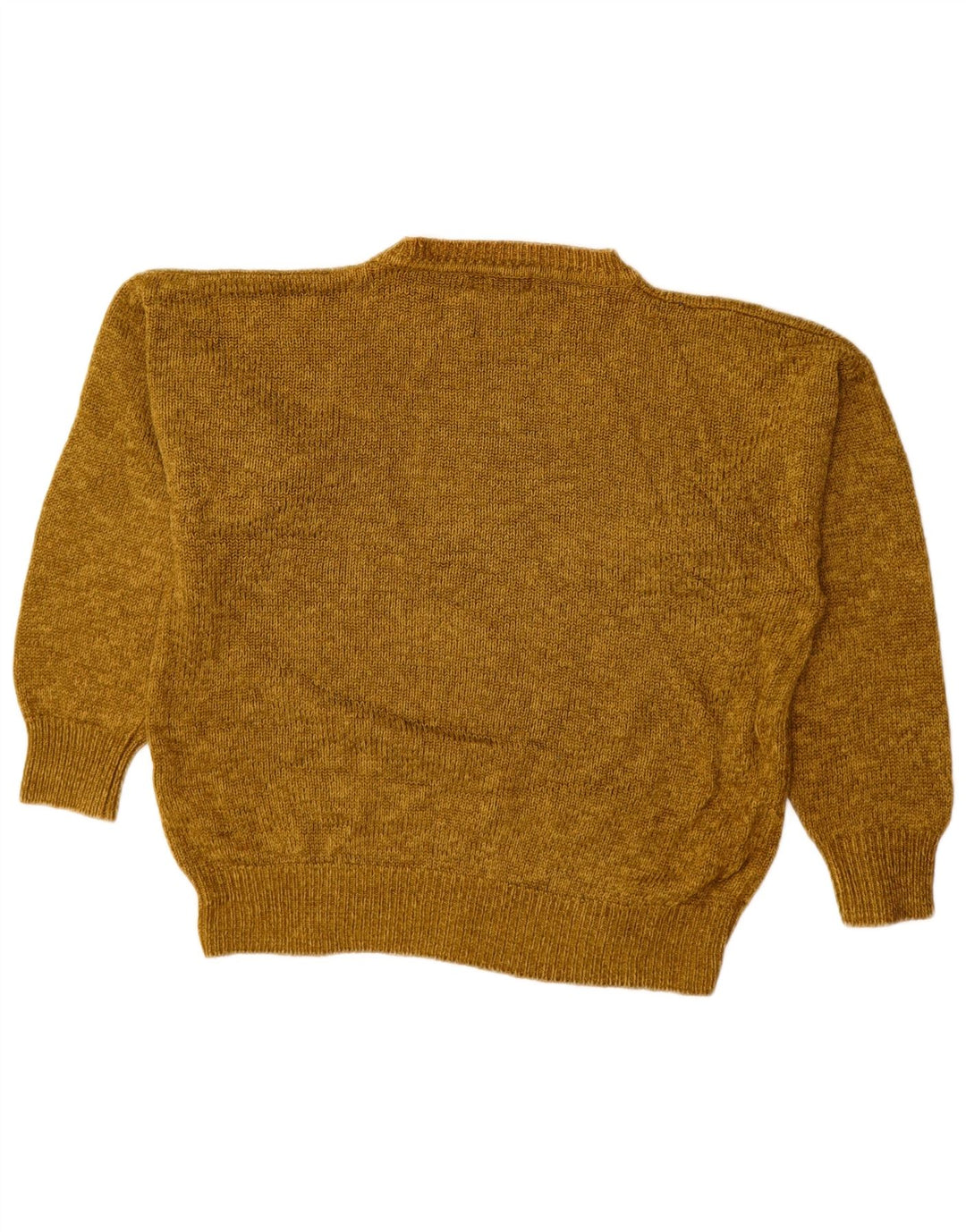 Damski sweter z okrągłym dekoltem w stylu VINTAGE UK 14 Medium Khaki Argyle/Diament