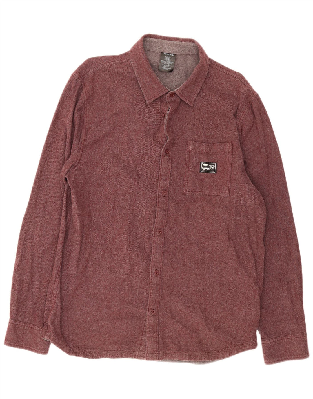 Męska koszula flanelowa Vans, duża, bordowa, bawełniana