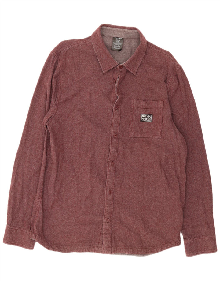 Męska koszula flanelowa Vans, duża, bordowa, bawełniana