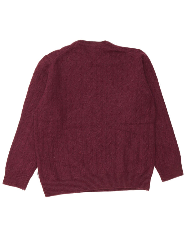 Sweter damski Barbour z okrągłym dekoltem UK 14, duża, bordowa wełna