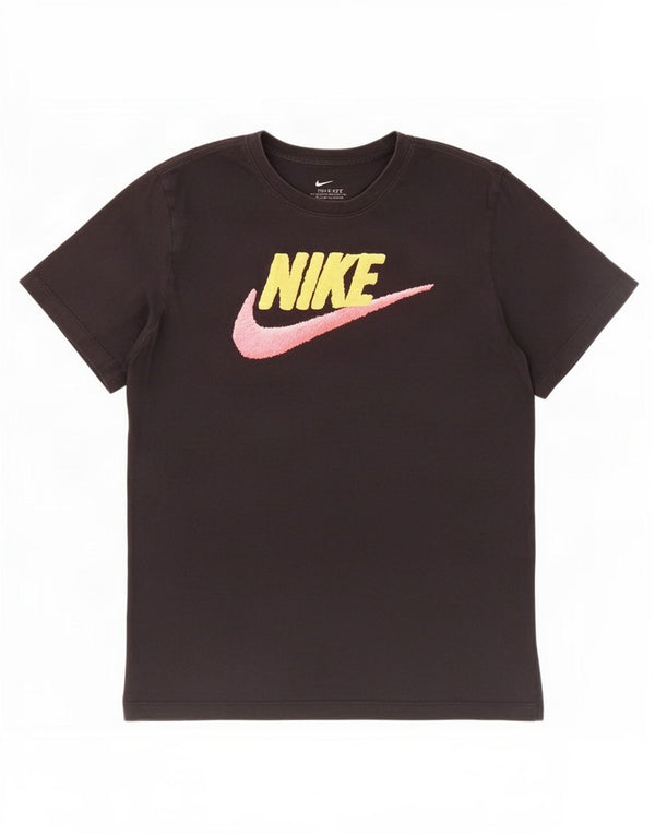 Nike Mens Graphic T-Shirt Top Medium Black Cotton