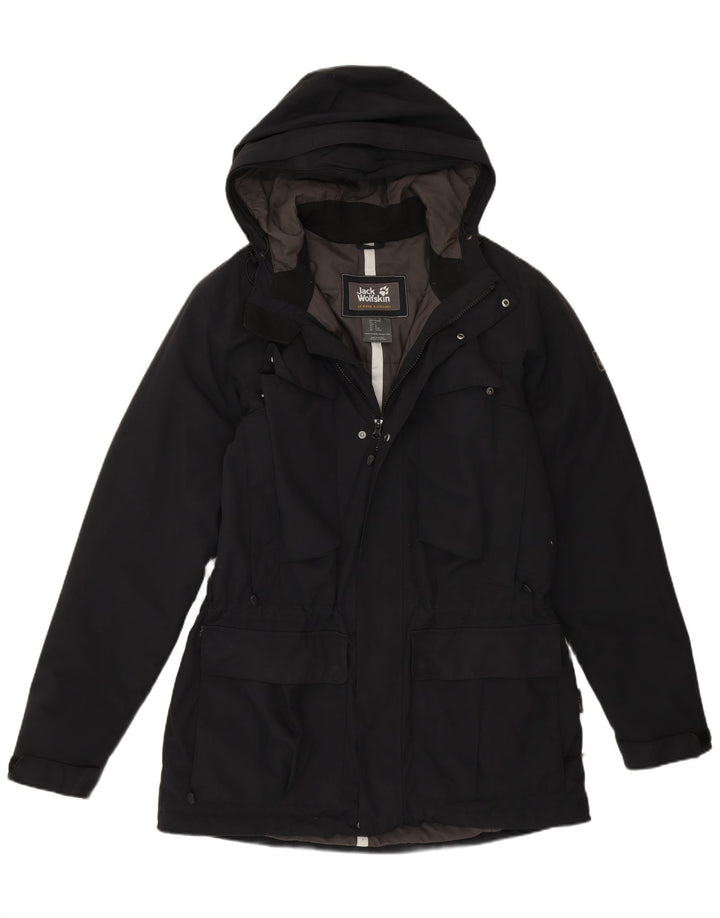 Męski wiatrówka z kapturem Jack Wolfskin UK 36/38 Średni czarny poliamid