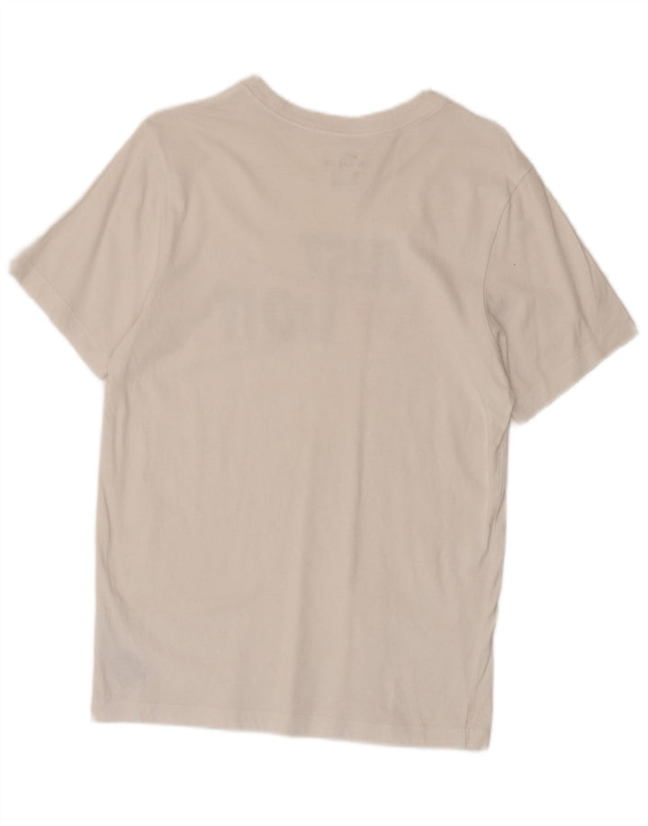 Męski T-shirt z grafiką Nike, mały, biały, bawełniany