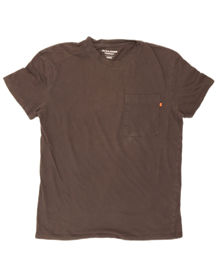 T-shirt męski Jack & Jones o swobodnym kroju, średnioszary, bawełniany