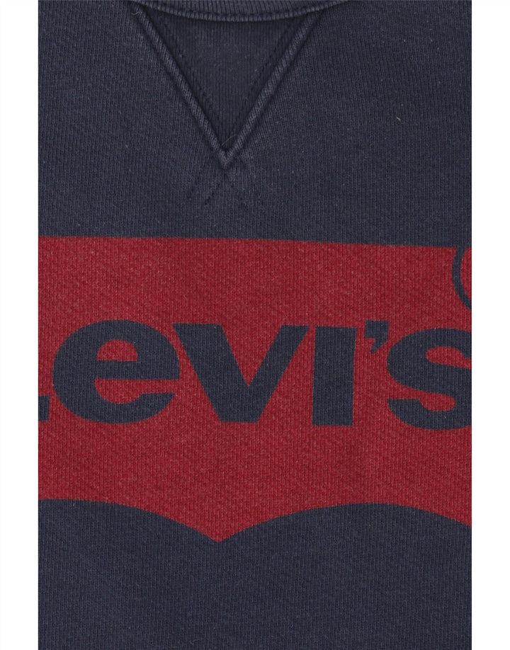 Męska bluza z grafiką LEVI'S, sweter XL, granatowa, bawełniana