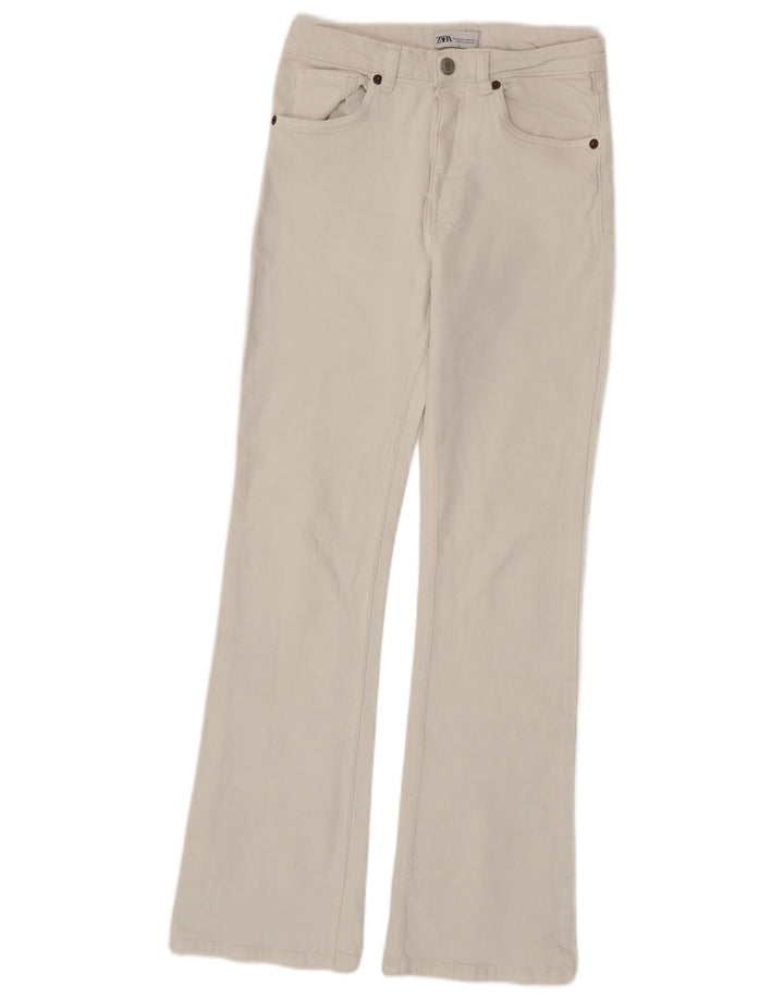 Damskie jeansy rozkloszowane Zara EU 36 XS W26 L32 Białe