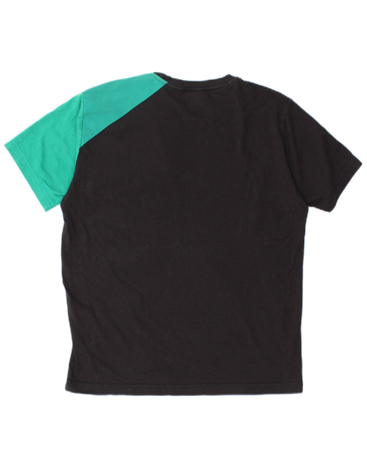 T-shirt męski Champion, mały, czarny, bawełniany z blokami kolorów