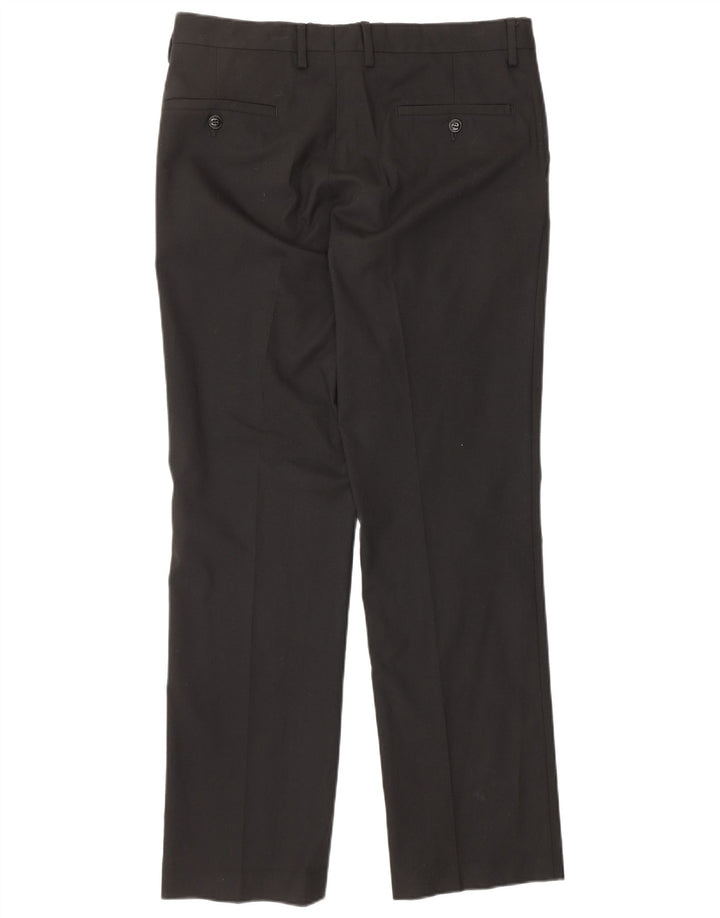 Męskie proste spodnie garniturowe ZARA EU 40 Medium W31 L32 Czarny poliester